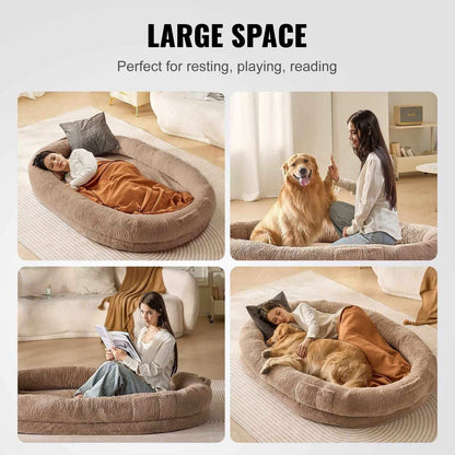 Giant Human Dog Bed - 72" Washable for Adults & Large Dogs - Purrfect Pet Haven