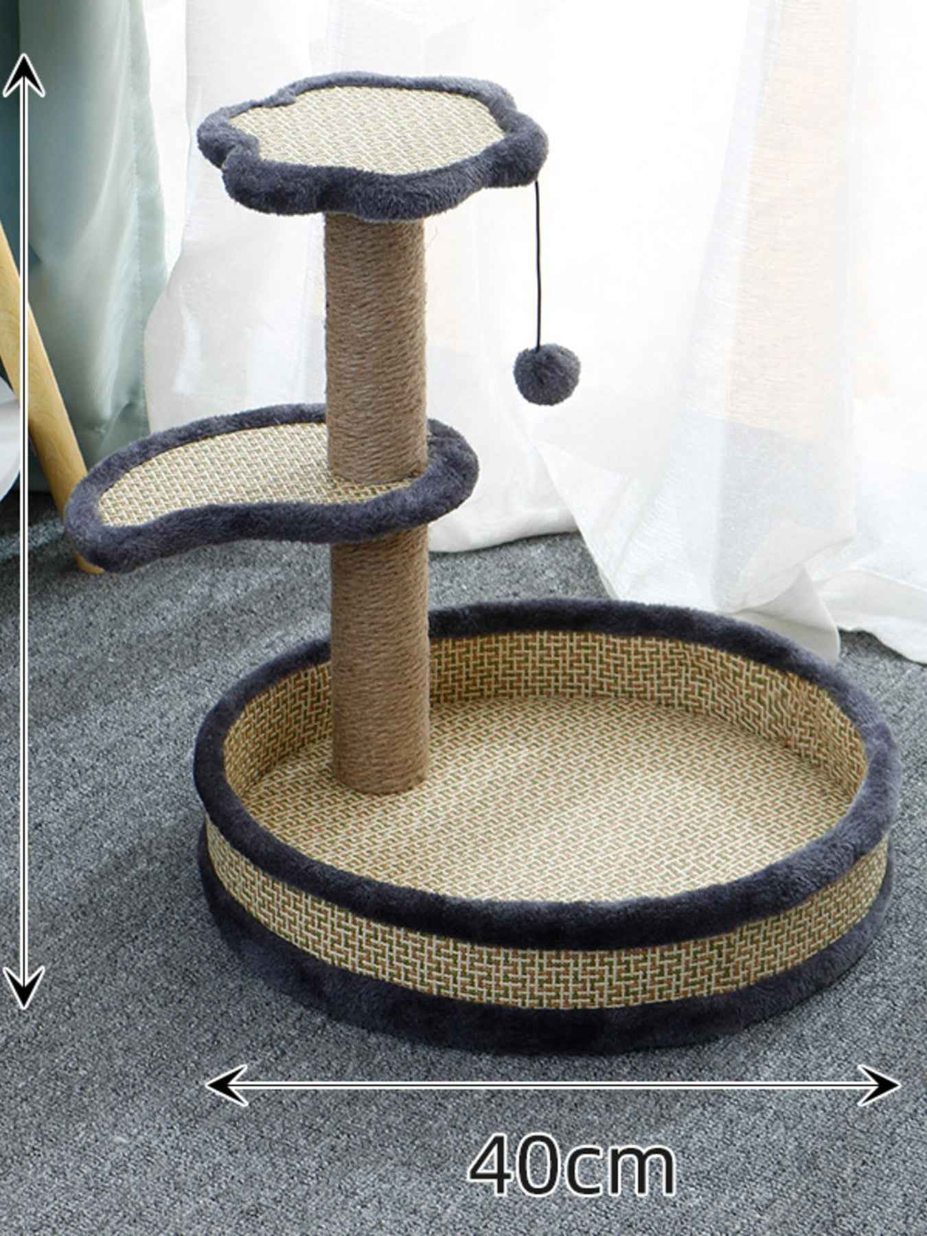Cat Scratching Post with Cat Bed and Toy