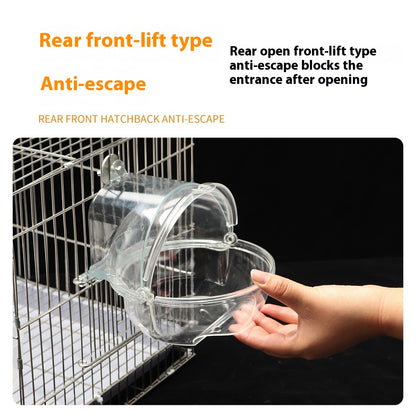 Bird Bath Tub Transparent - Plug-in Parrot Bathing Bowl Cage Accessory
