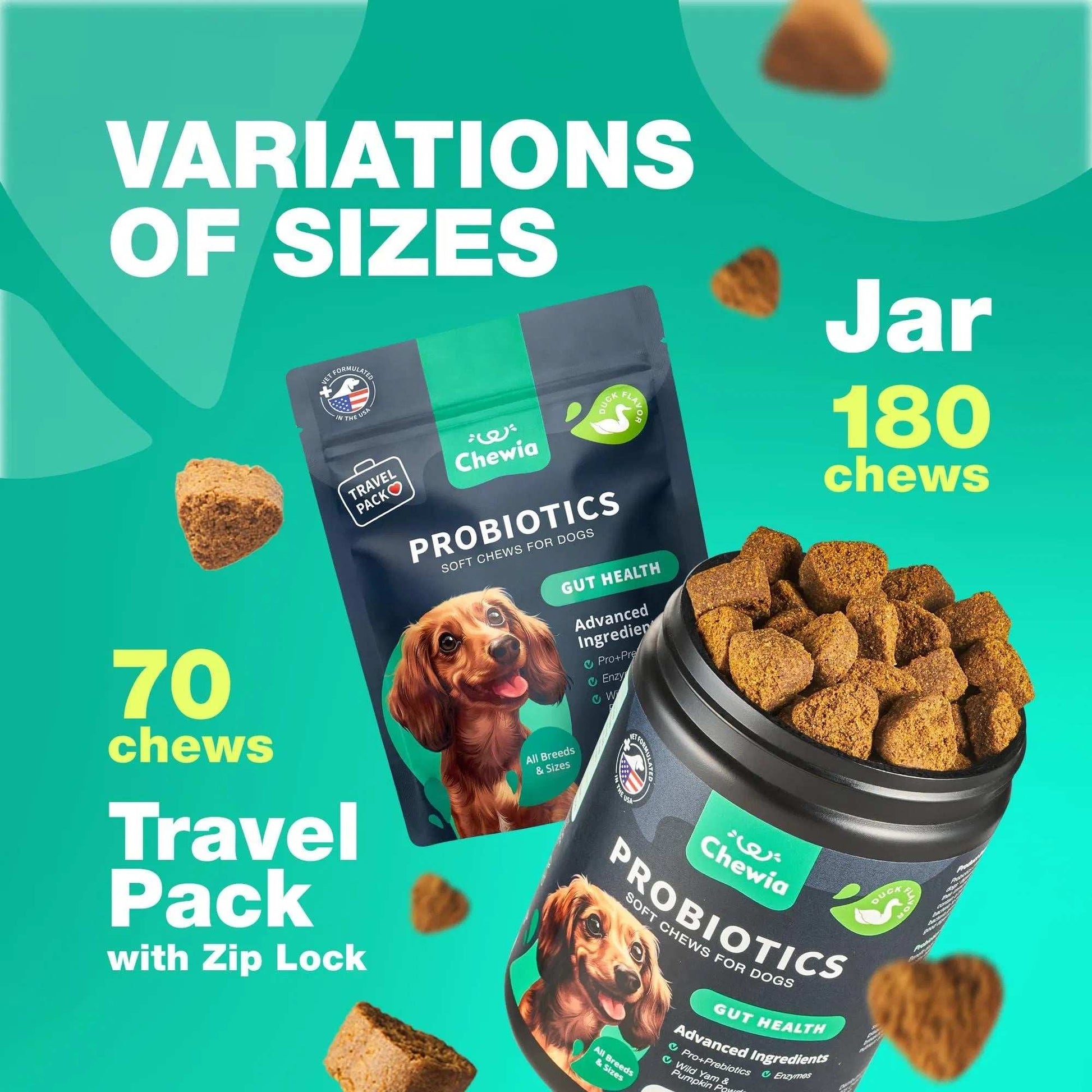 70 Probiotic Chews Support Gut Health, Yeast Balance, Itchy Skin and Allergies For Dogs - Purrfect Pet Haven