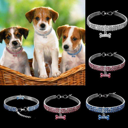 Crystal Bling Rhinestone Dog Collar for Small Medium Dogs Cats - Purrfect Pet Haven