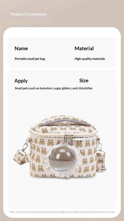 Small Pet Carrier Bag Ventilated - Guinea Pig Hamster Travel