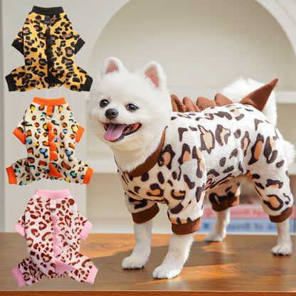 Dino Roar Fleece - Leopard Print Dog Hoodie - Purrfect Pet Haven