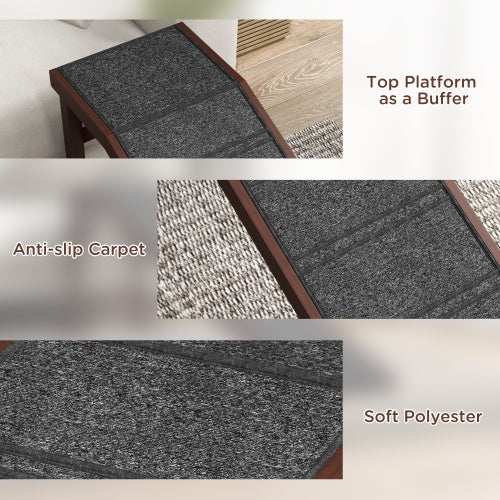 PawHut Dog Ramp for Bed - Non-Slip Carpet Pet Ramp - Purrfect Pet Haven