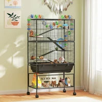Hamster Cage 5 Tier - Large Rolling Habitat with Tubes - Purrfect Pet Haven