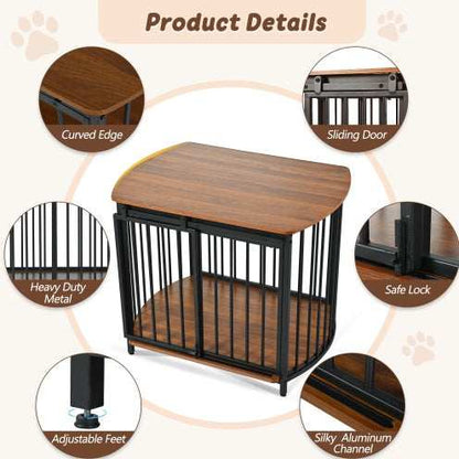 Furniture Style Dog Crate For Small And Medium Dogs - Modern Wooden End Table Kennel - Purrfect Pet Haven