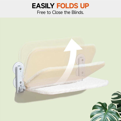 Large White Window Seat Cat Window Perch - Foldable Steel Frame Hammock with Removable Mat For Indoor Cats - Purrfect Pet Haven