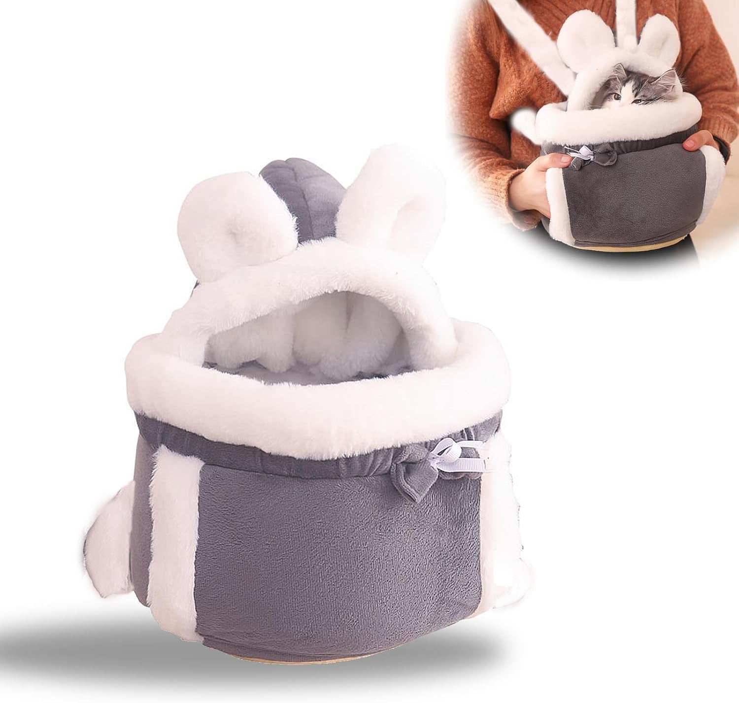 Warm Plush Double Pocket Pet Carrier Backpack Bag - Purrfect Pet Haven