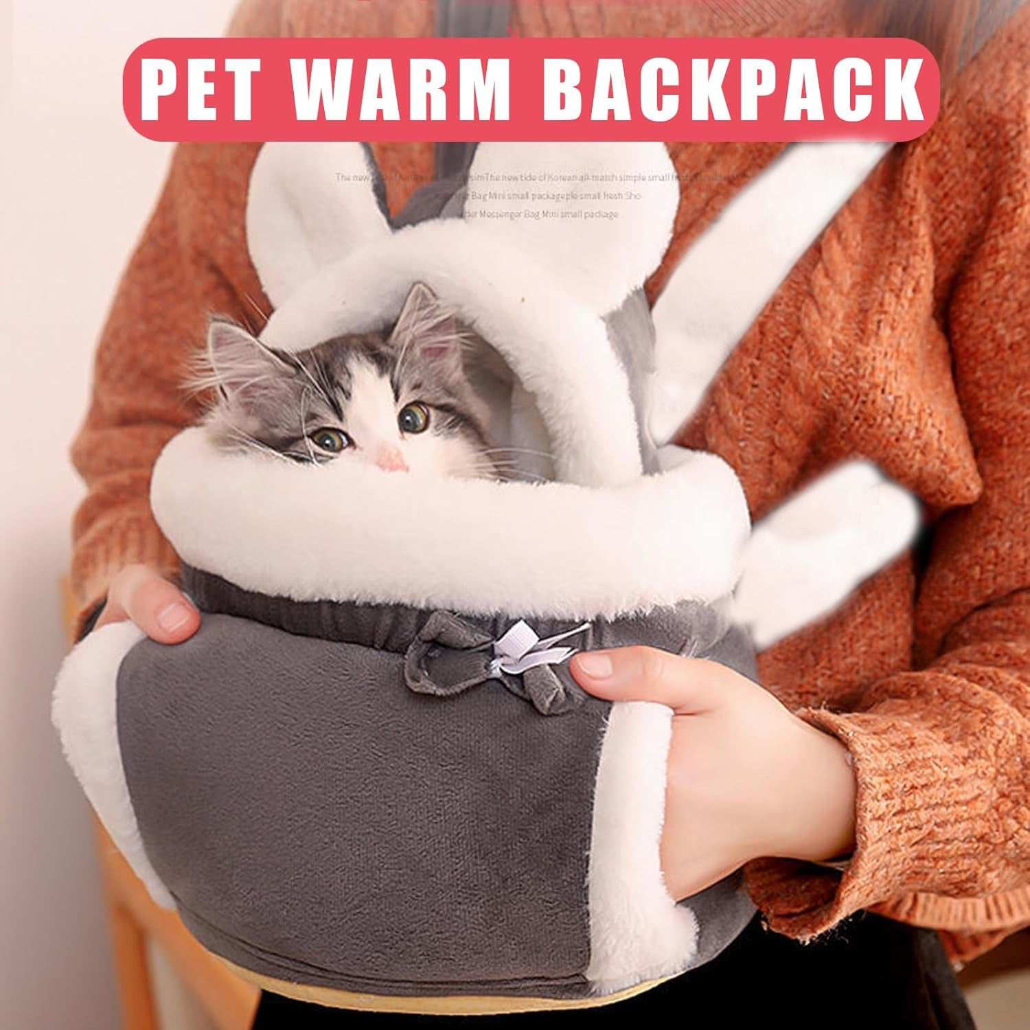 Warm Plush Double Pocket Pet Carrier Backpack Bag - Purrfect Pet Haven