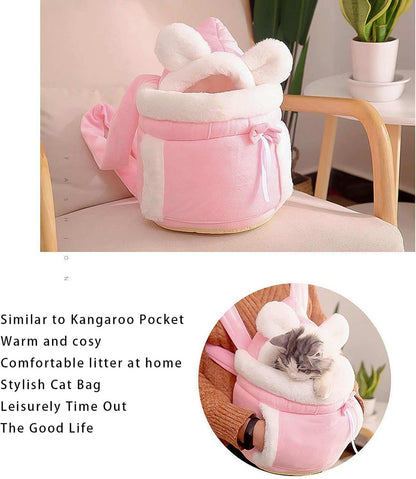 Warm Plush Double Pocket Pet Carrier Backpack Bag - Purrfect Pet Haven