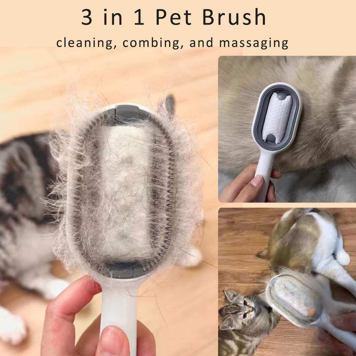 4 In-1 Cat Grooming Brush Comb with Water Tank Cleaner - Purrfect Pet Haven