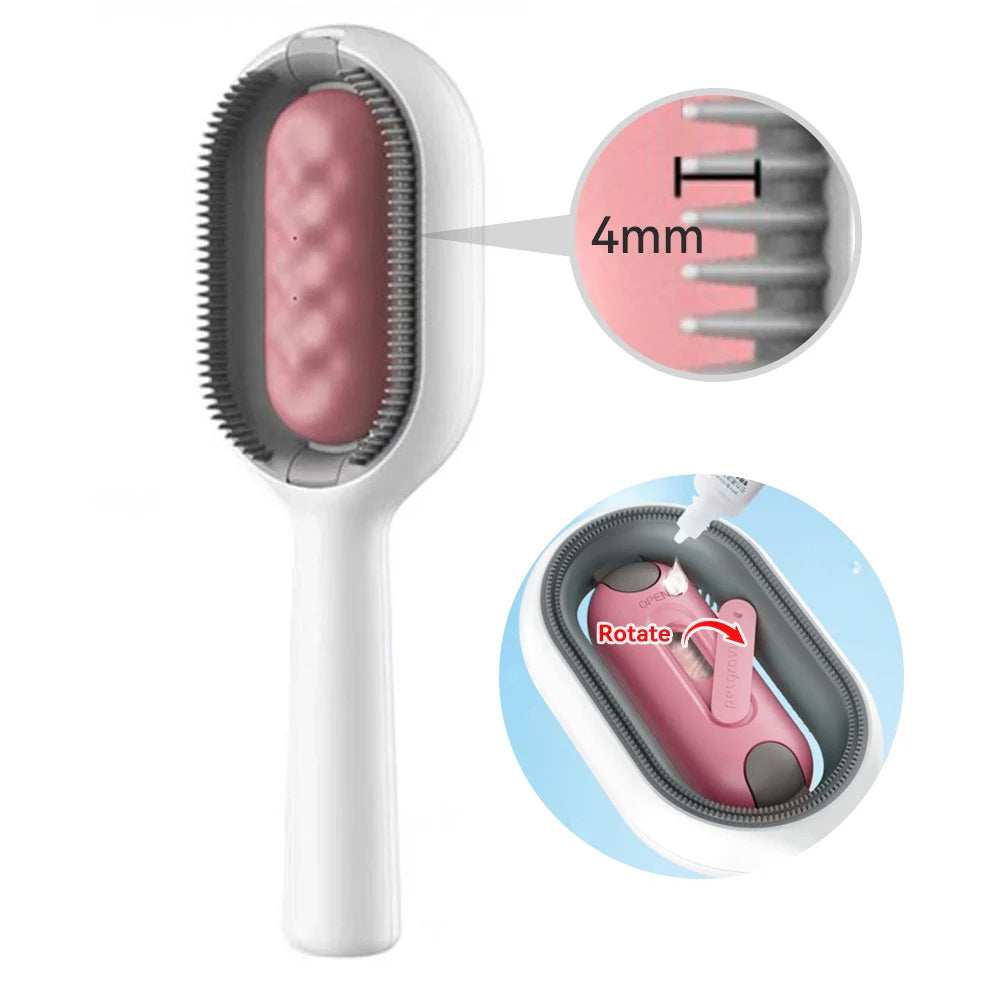 4 In-1 Cat Grooming Brush Comb with Water Tank Cleaner - Purrfect Pet Haven