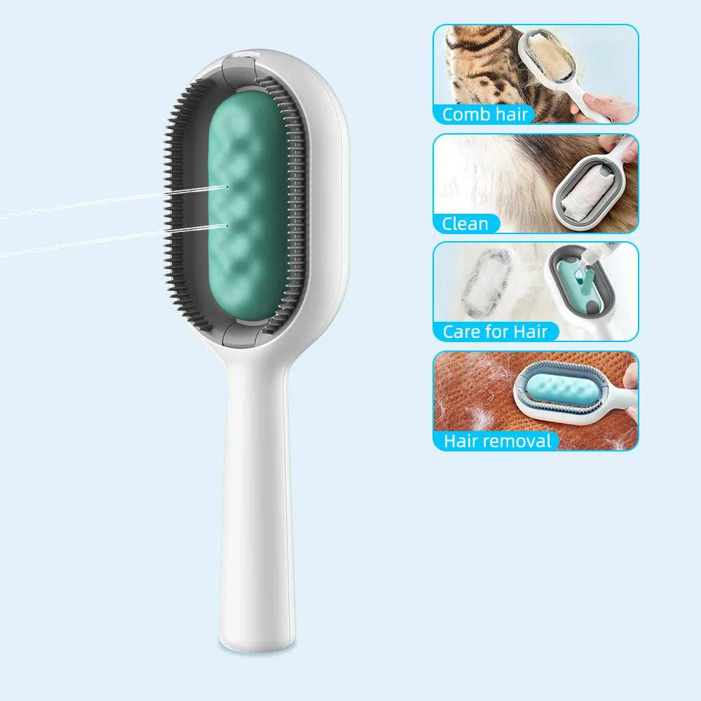4 In-1 Cat Grooming Brush Comb with Water Tank Cleaner - Purrfect Pet Haven