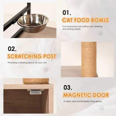 Cat Tree Litter Box Enclosure with Large Hammock - Purrfect Pet Haven