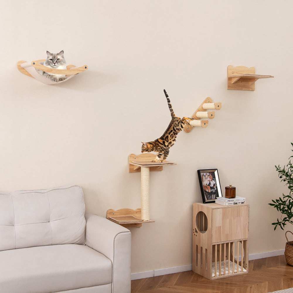 Cat Wall Furniture with Hammock Set Of Four - Purrfect Pet Haven