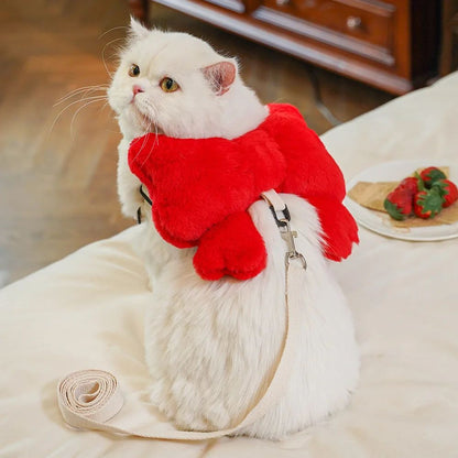 Bow Backpack Harness - Cute Pet Chest Strap Leash Set - Purrfect Pet Haven