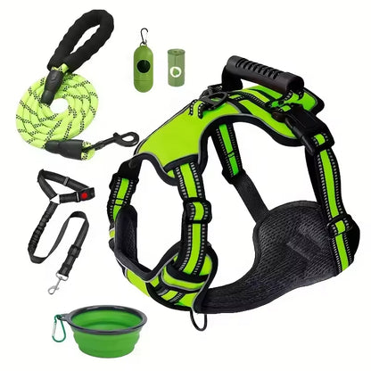 Tactical Dog Harness Set with Car Seat Belt & Travel Bowl - Purrfect Pet Haven