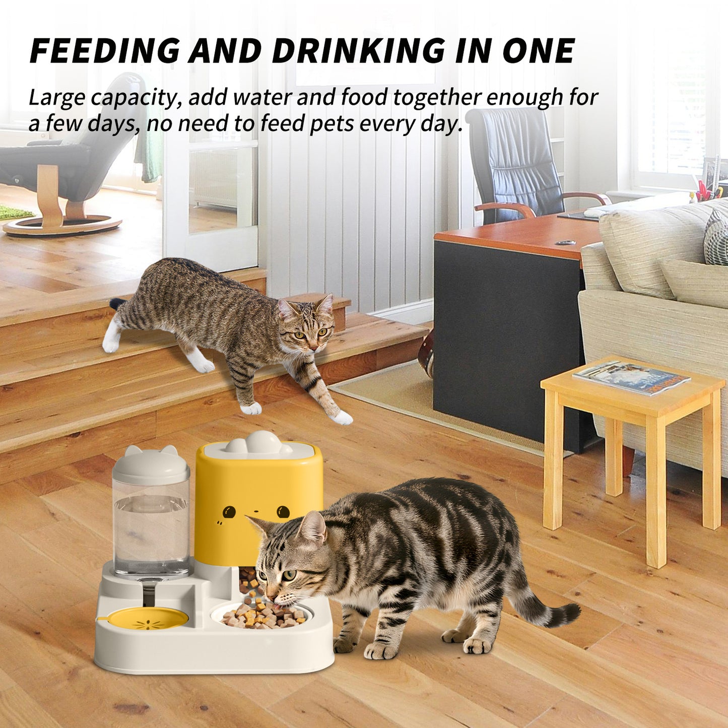 Cloud Ears Pet Bowl - 2-in-1 Food & Water Feeder for Travel - Purrfect Pet Haven