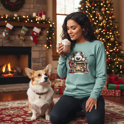 Comfort Colors Christmas Mantel Pup Long-Sleeve Shirt - Purrfect Pet Haven