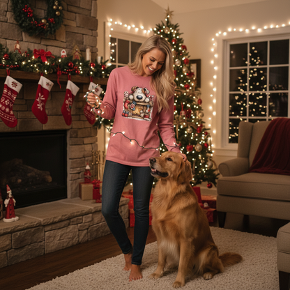 Comfort Colors Christmas Mantel Pup Long-Sleeve Shirt - Purrfect Pet Haven