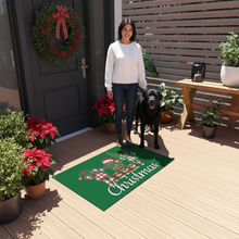 Christmas Paw Print Doormat with Stylish Mom