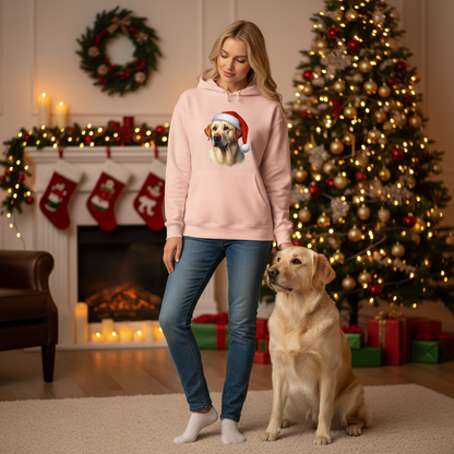 Golden Retriever Santa Hat - Comfort Colors Holiday Hoodie - Purrfect Pet Haven