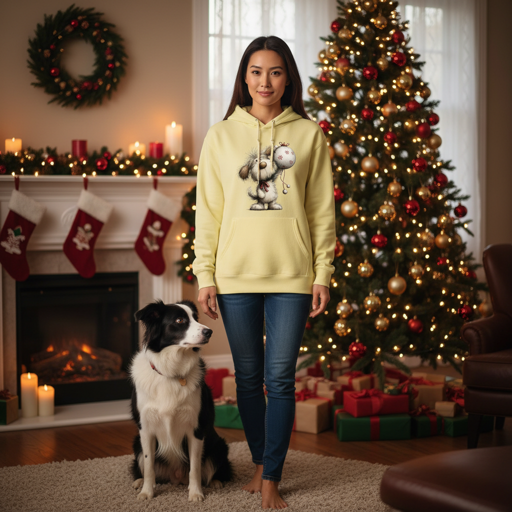 Whimsy Dog Ornament - Comfort Colors Holiday Sweatshirt - Purrfect Pet Haven
