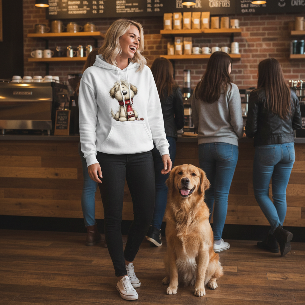 Whimsy Dog Scarf - Comfort Colors Cozy Sweatshirt - Purrfect Pet Haven