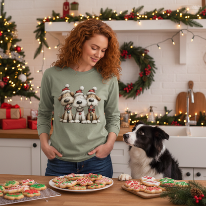 Comfort Colors Long Sleeve - Whimsy Holiday Pups Tee - Purrfect Pet Haven