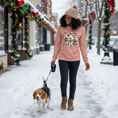 Comfort Colors Long Sleeve - Whimsy Holiday Pups Tee - Purrfect Pet Haven