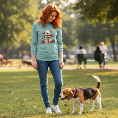 Comfort Colors Long Sleeve - Whimsy Pup Present Tee - Purrfect Pet Haven