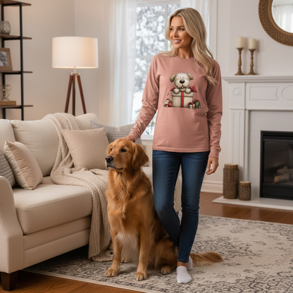 Comfort Colors Long Sleeve - Whimsy Pup Present Tee - Purrfect Pet Haven