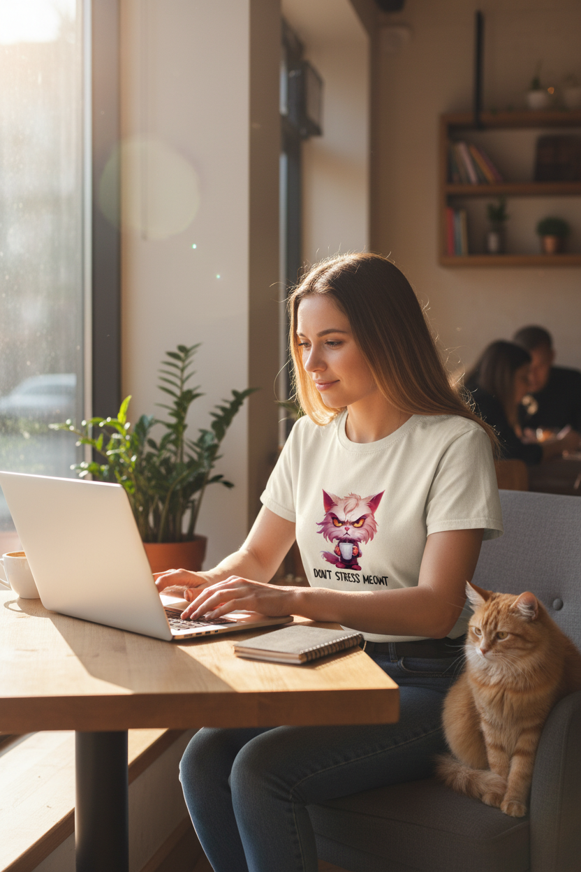 Cat T-Shirt - Stress Meowt Comfort Colors Tee - Purrfect Pet Haven