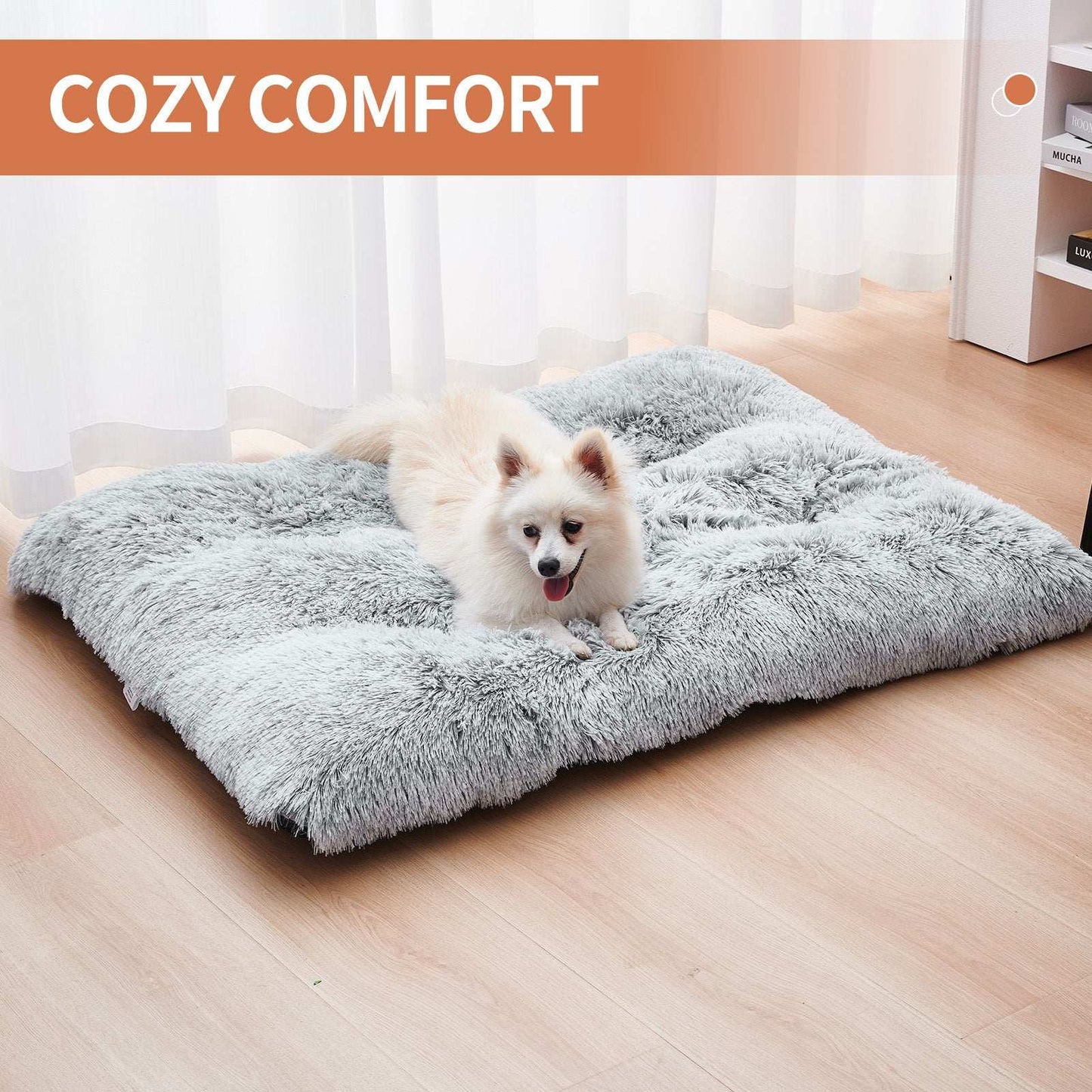 Gray Pet Bed - Plush Calming Washable - Purrfect Pet Haven