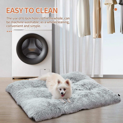 Gray Pet Bed - Plush Calming Washable - Purrfect Pet Haven