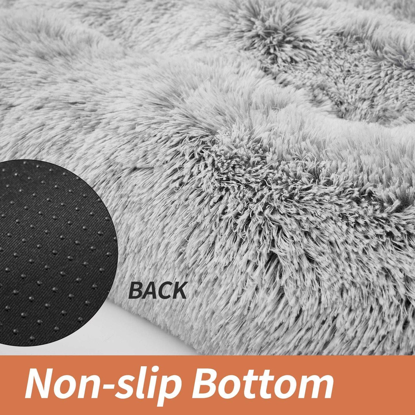 Gray Pet Bed - Plush Calming Washable - Purrfect Pet Haven