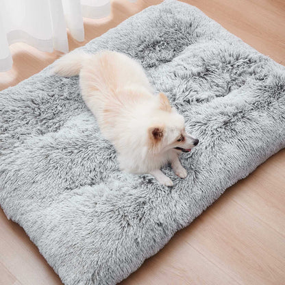 Gray Pet Bed - Plush Calming Washable - Purrfect Pet Haven