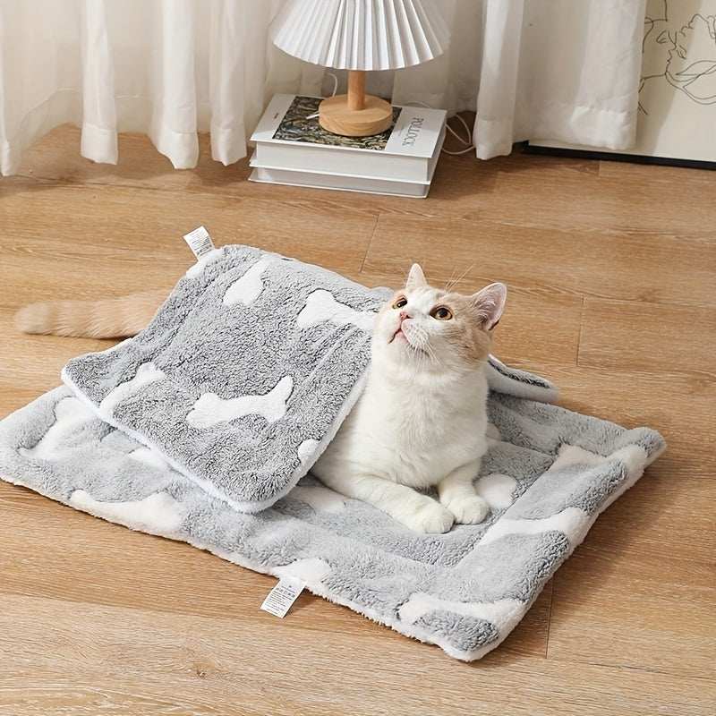 Self-Warming Cat Bed Mat - Washable Fleece - Purrfect Pet Haven