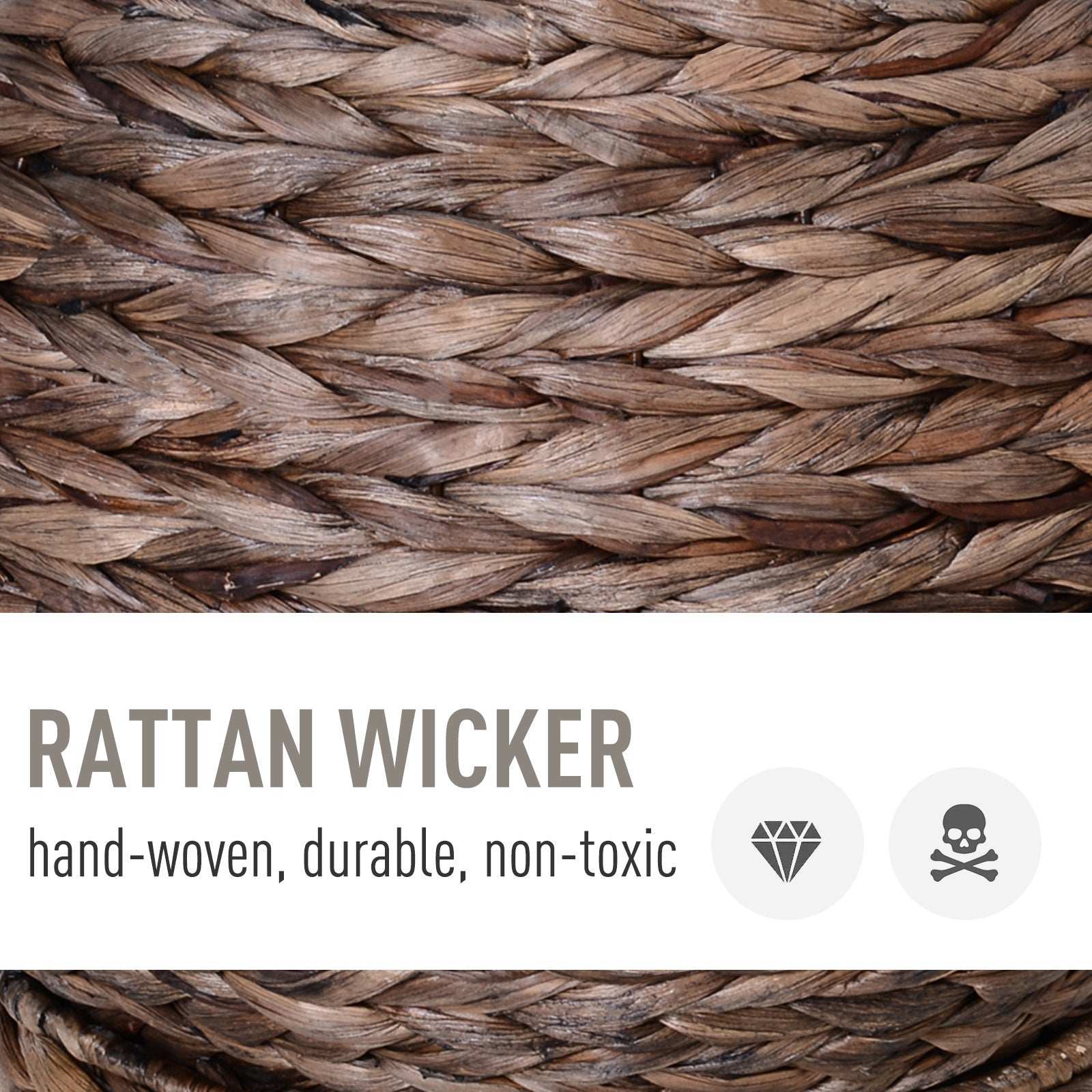 Close-up of hand-woven rattan wicker showcasing durable and non-toxic material for Cozy Wicker Pet Bed Dome