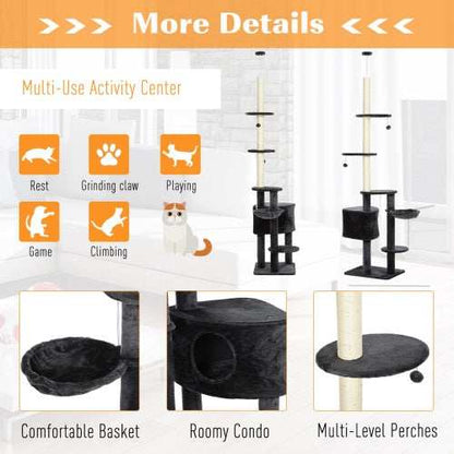 Wefulfil adjustable floor to ceiling cat tree - Sturdy Condo - Purrfect Pet Haven