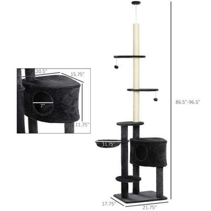 Wefulfil adjustable floor to ceiling cat tree - Sturdy Condo - Purrfect Pet Haven