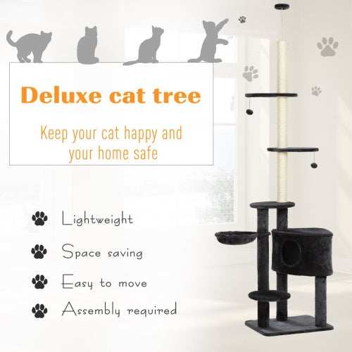 Wefulfil adjustable floor to ceiling cat tree - Sturdy Condo - Purrfect Pet Haven