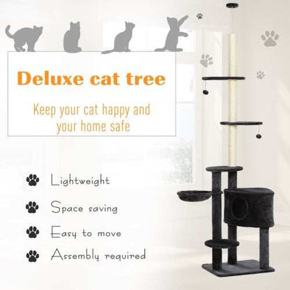Wefulfil adjustable floor to ceiling cat tree - Sturdy Condo - Purrfect Pet Haven
