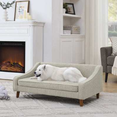 Elevated Dog Sofa Bed - Modern Armrest - Purrfect Pet Haven