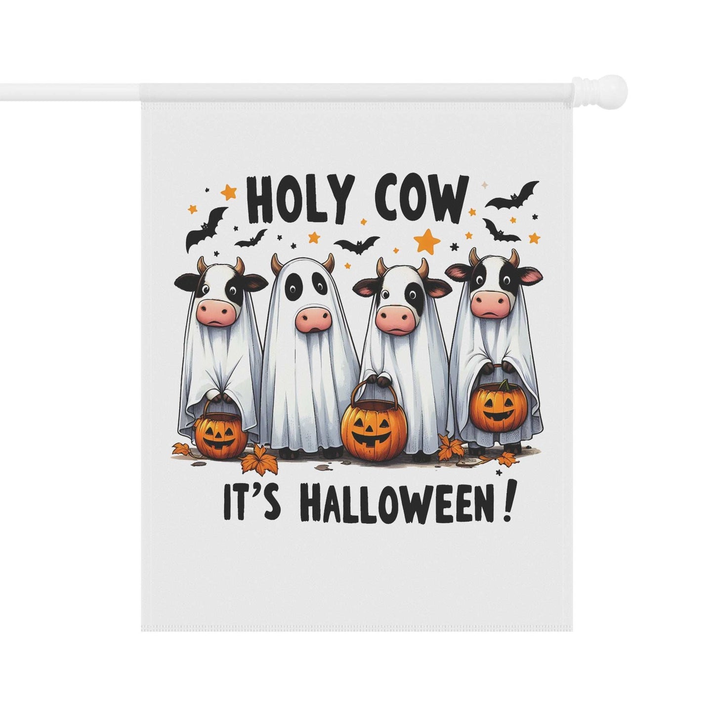 Halloween Garden Banner Flag - Holy Cow It's Halloween - Purrfect Pet Haven