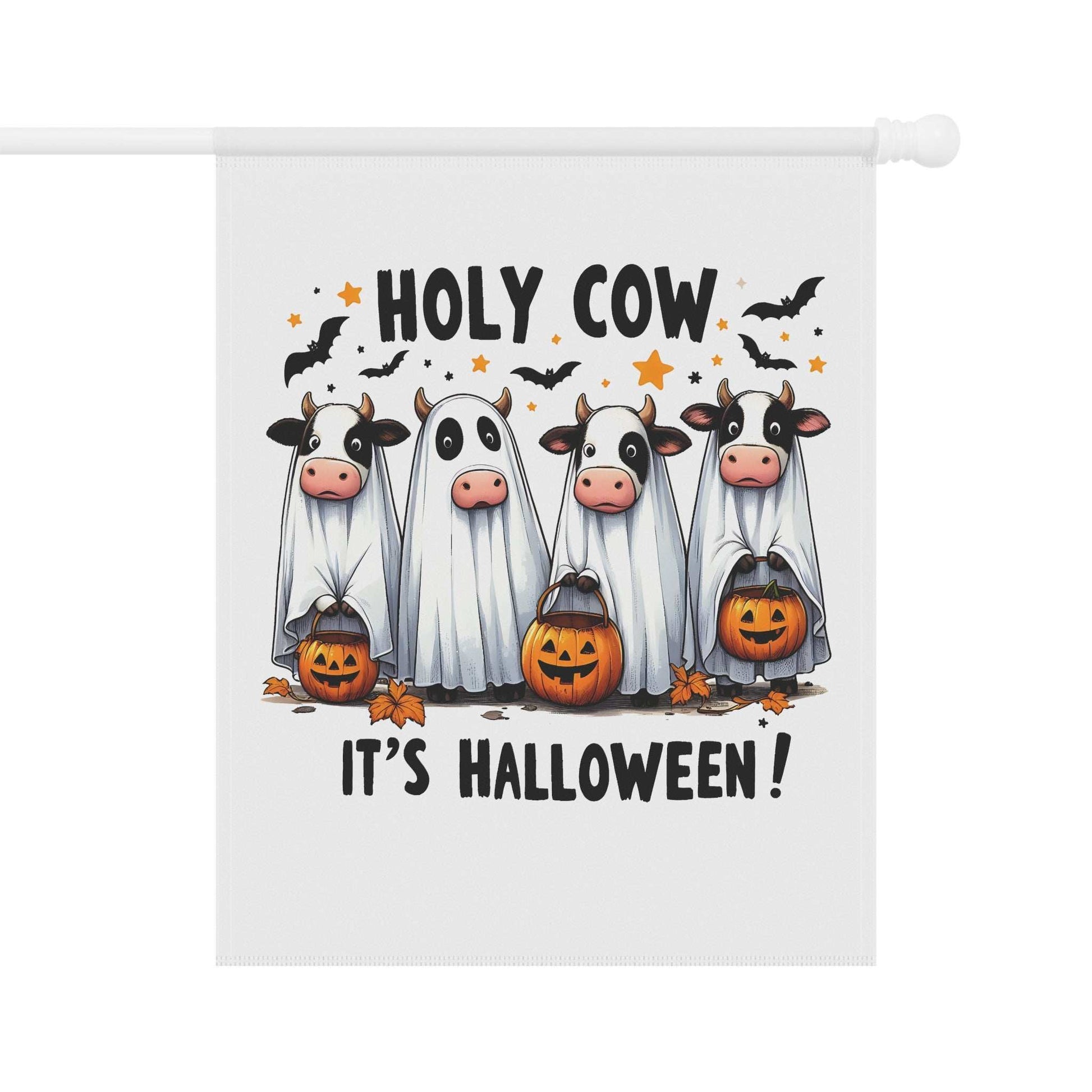 Halloween Garden Banner Flag - Holy Cow It's Halloween - Purrfect Pet Haven