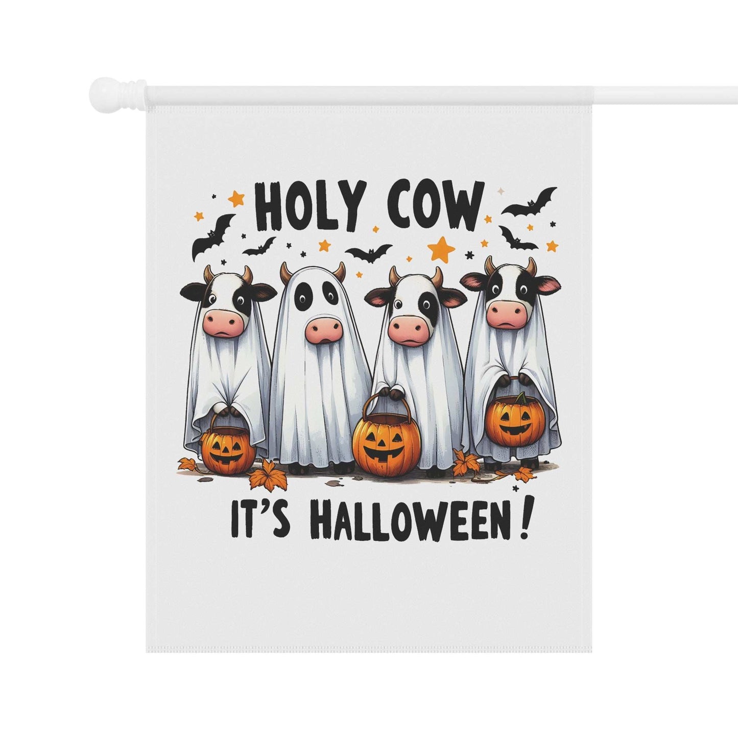 Halloween Garden Banner Flag - Holy Cow It's Halloween - Purrfect Pet Haven