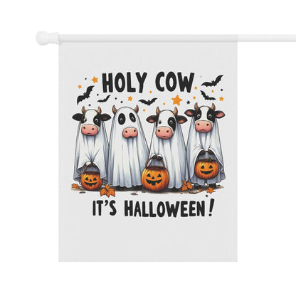 Halloween Garden Banner Flag - Holy Cow It's Halloween - Purrfect Pet Haven