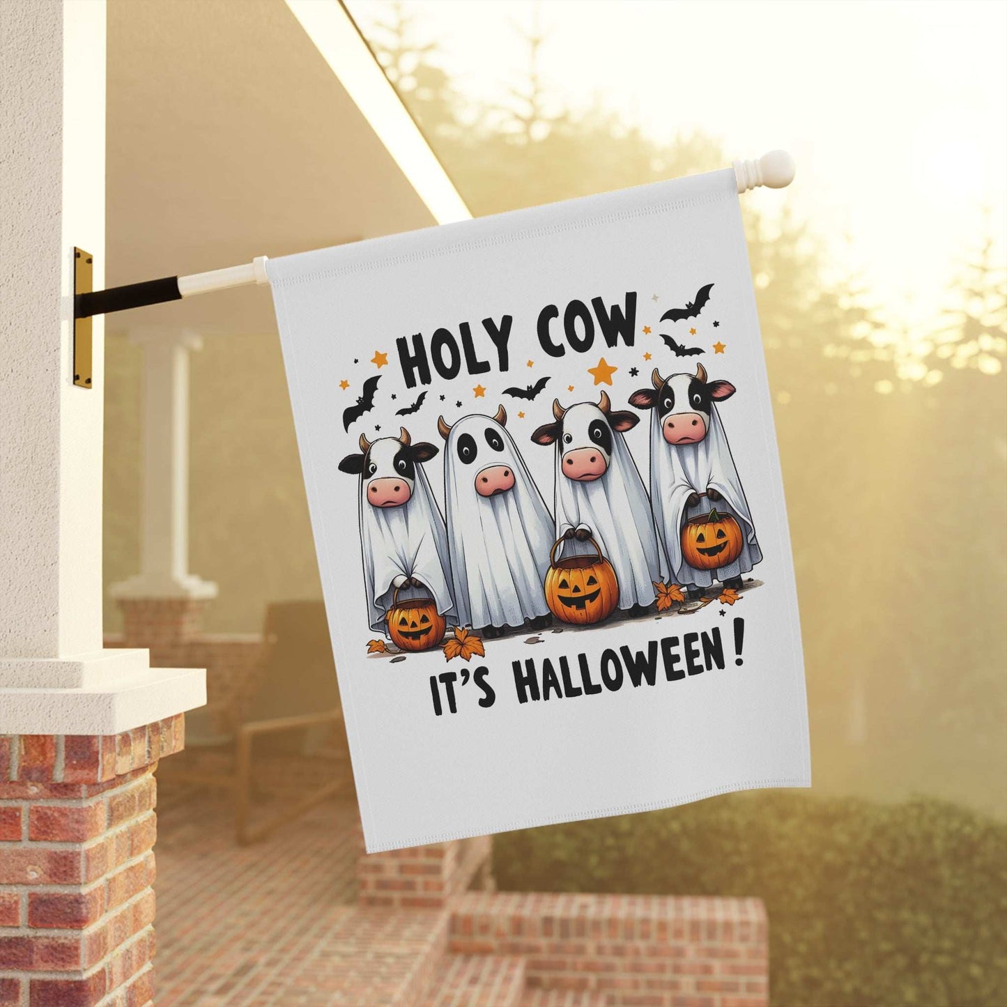 Halloween Garden Banner Flag - Holy Cow It's Halloween - Purrfect Pet Haven