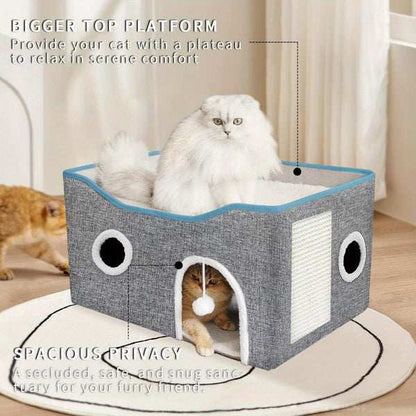 Super Wide Cat House For Indoor Cats, Amazon Logistics, And Wal Mart Platform - Purrfect Pet Haven